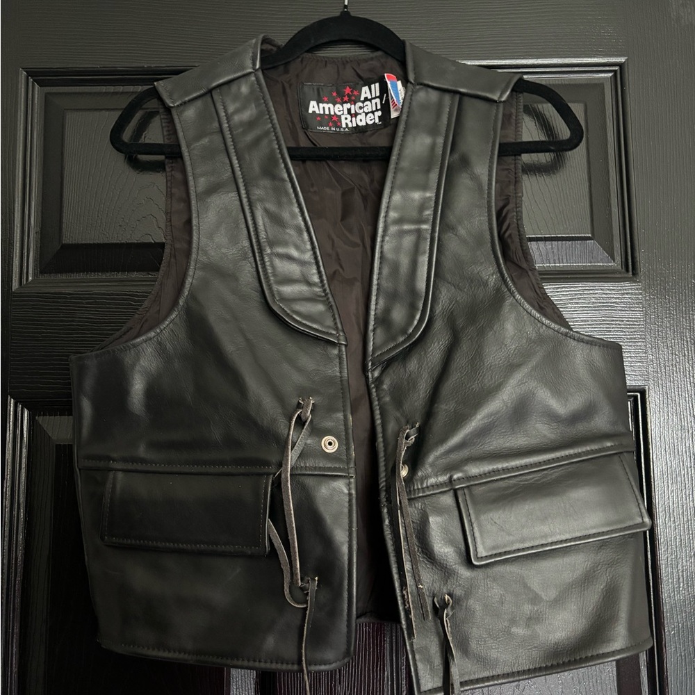 Genuine Leather Vintage Biker Vest